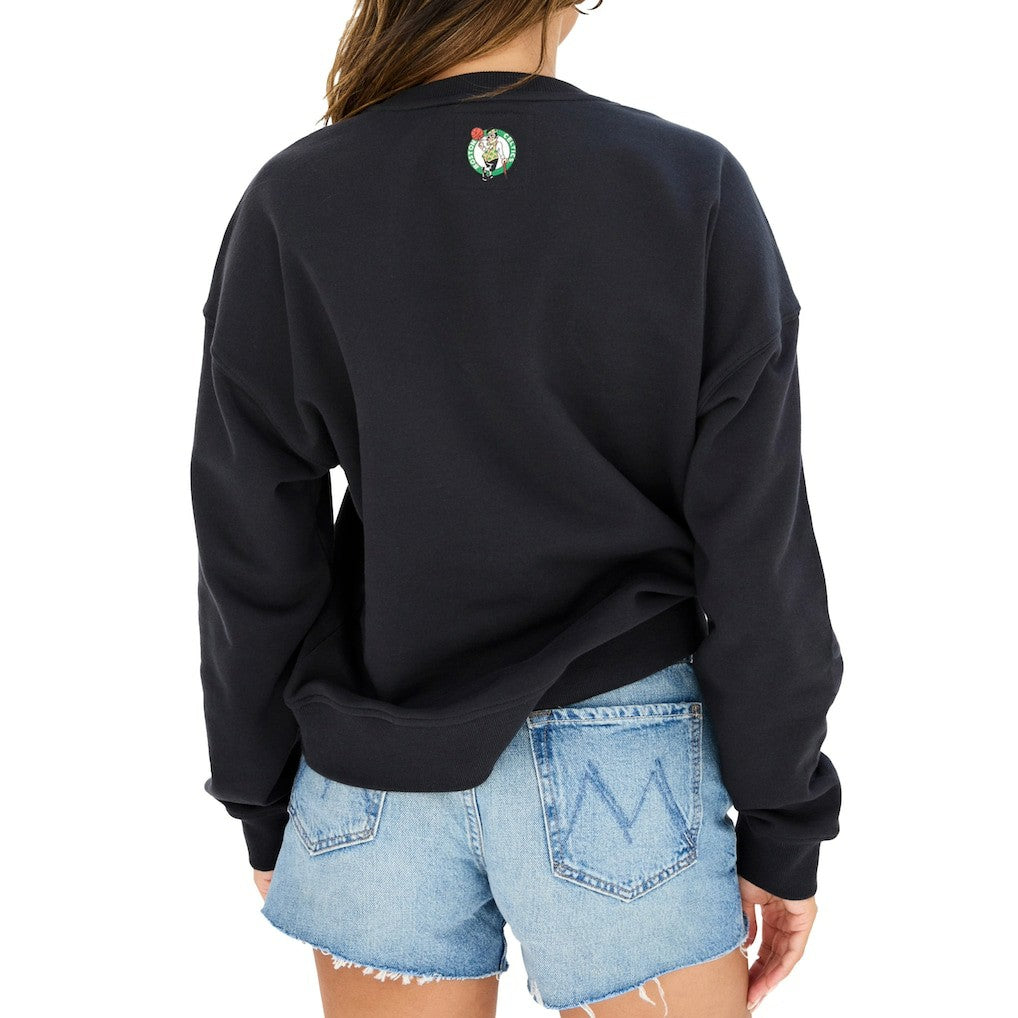 Boston Celtics Terez Women's Gemstone Logo Pullover Sweatshirt Black