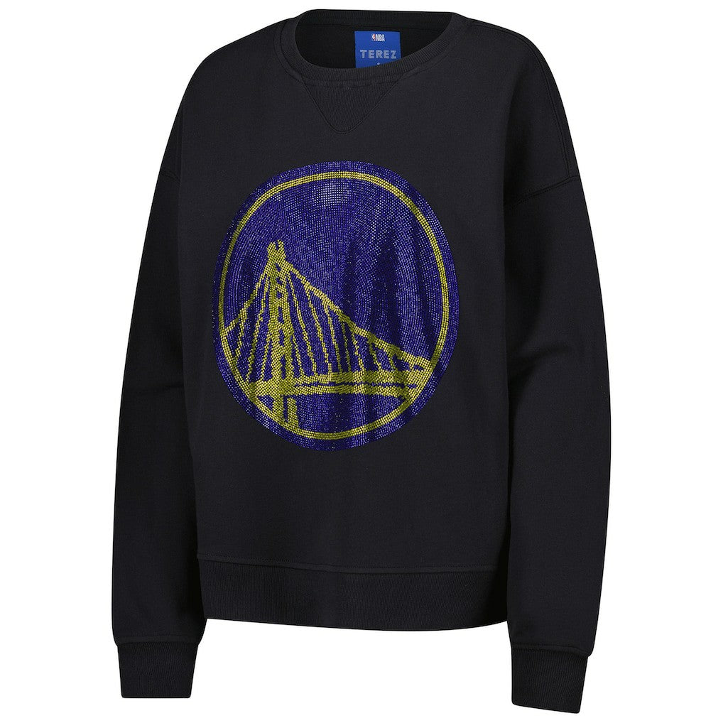 Golden State Warriors Terez Women's Gemstone Logo Pullover Sweatshirt Black