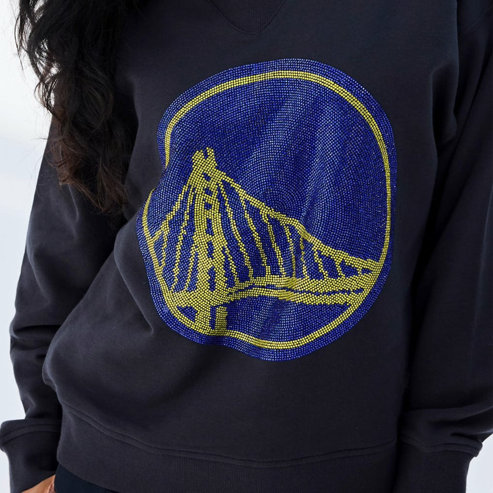 Golden State Warriors Terez Women's Gemstone Logo Pullover Sweatshirt Black