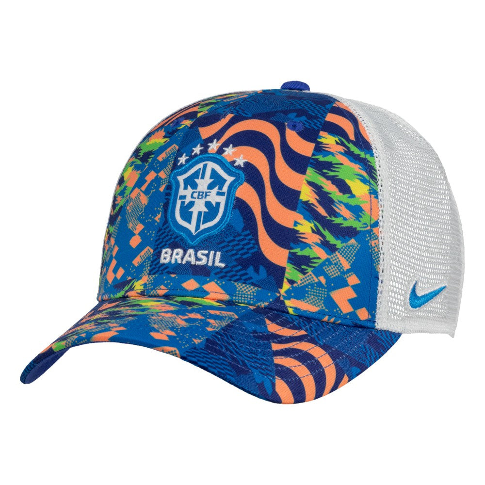 Brazil National Team Unisex Rise Printed Trucker Adjustable Hat Blue - Nike Discount