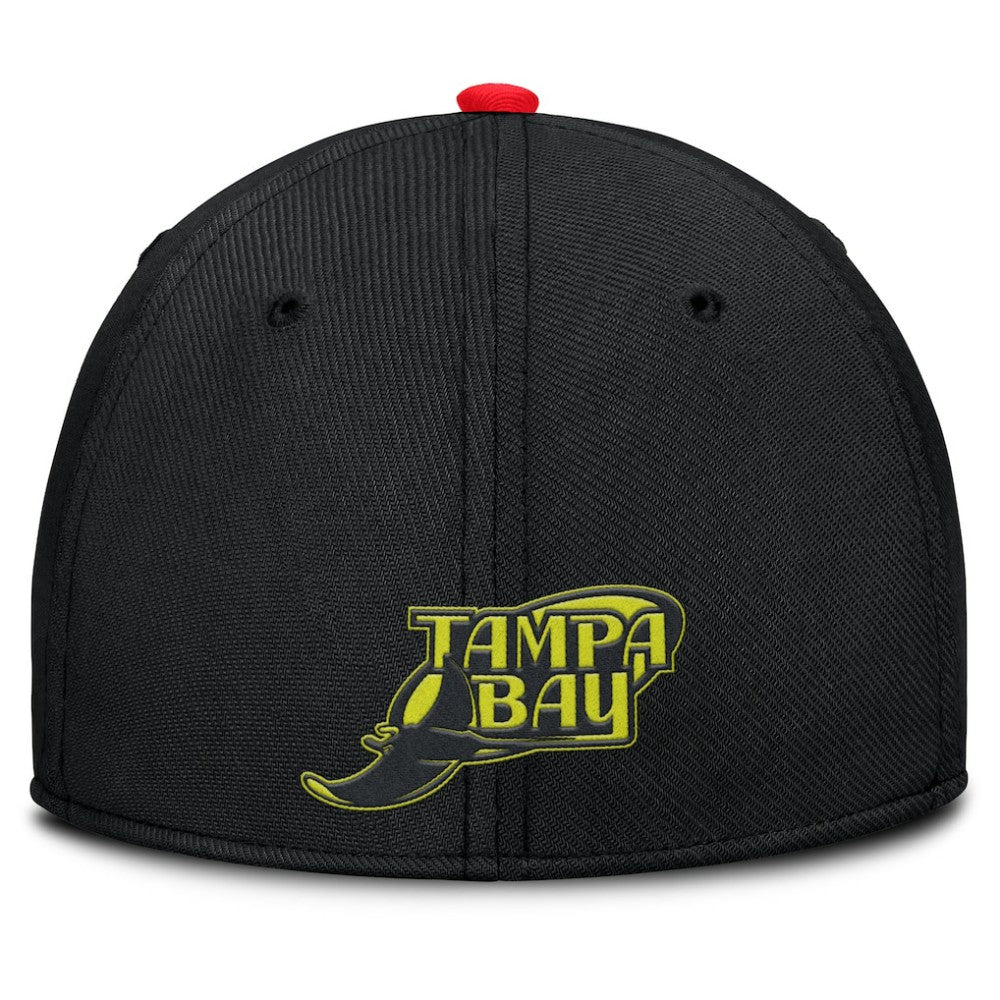 Tampa Bay Rays Nike Neon 90s Rise SwooshFlex Hat - Crimson/Black - Nike on Sale