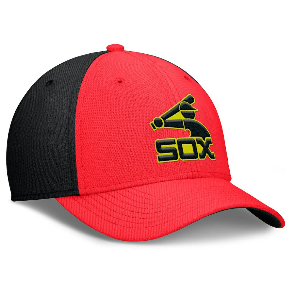 Chicago White Sox Nike Neon 90s Rise SwooshFlex Hat - Crimson/Black - Nike Lifestyle