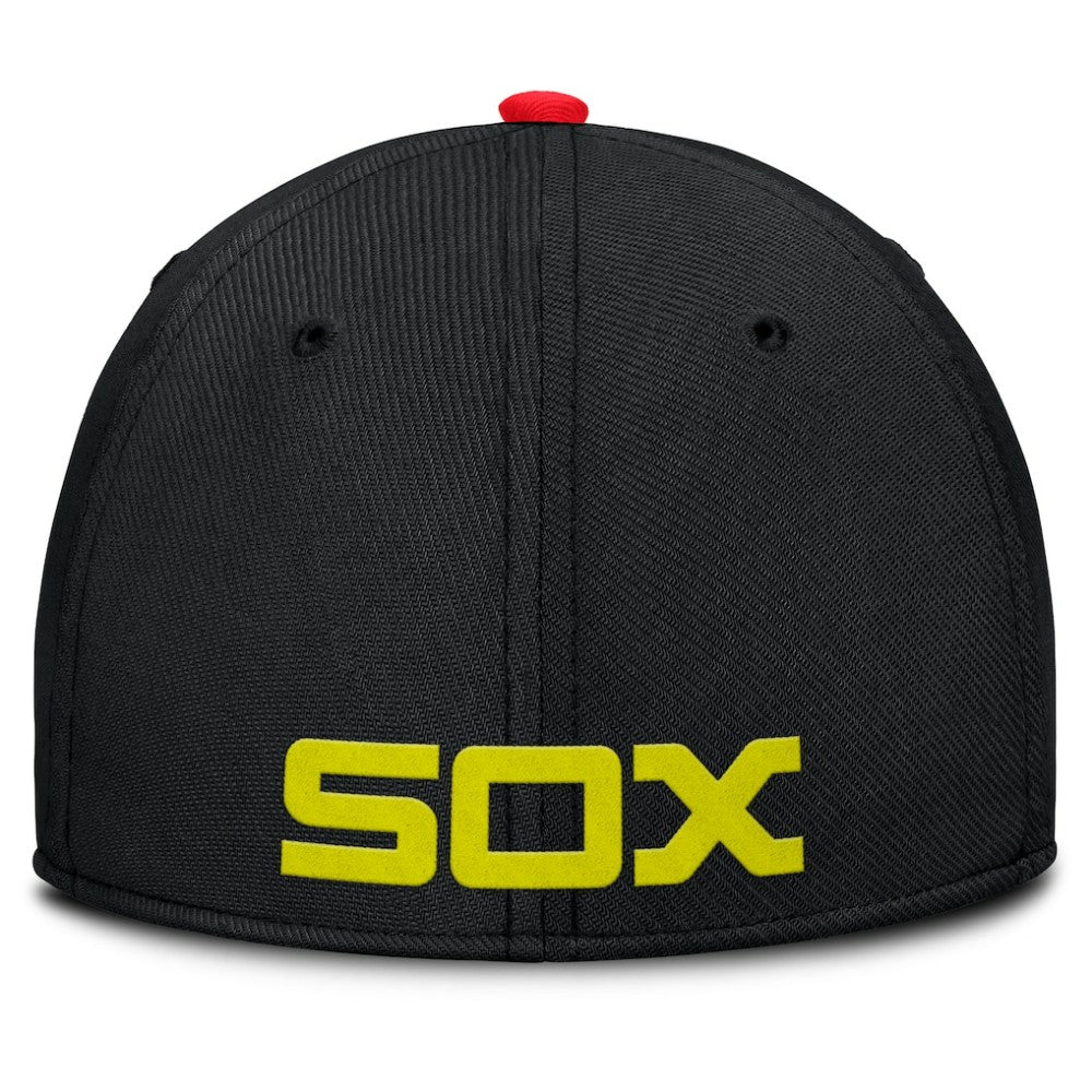 Chicago White Sox Nike Neon 90s Rise SwooshFlex Hat - Crimson/Black - Nike Lifestyle