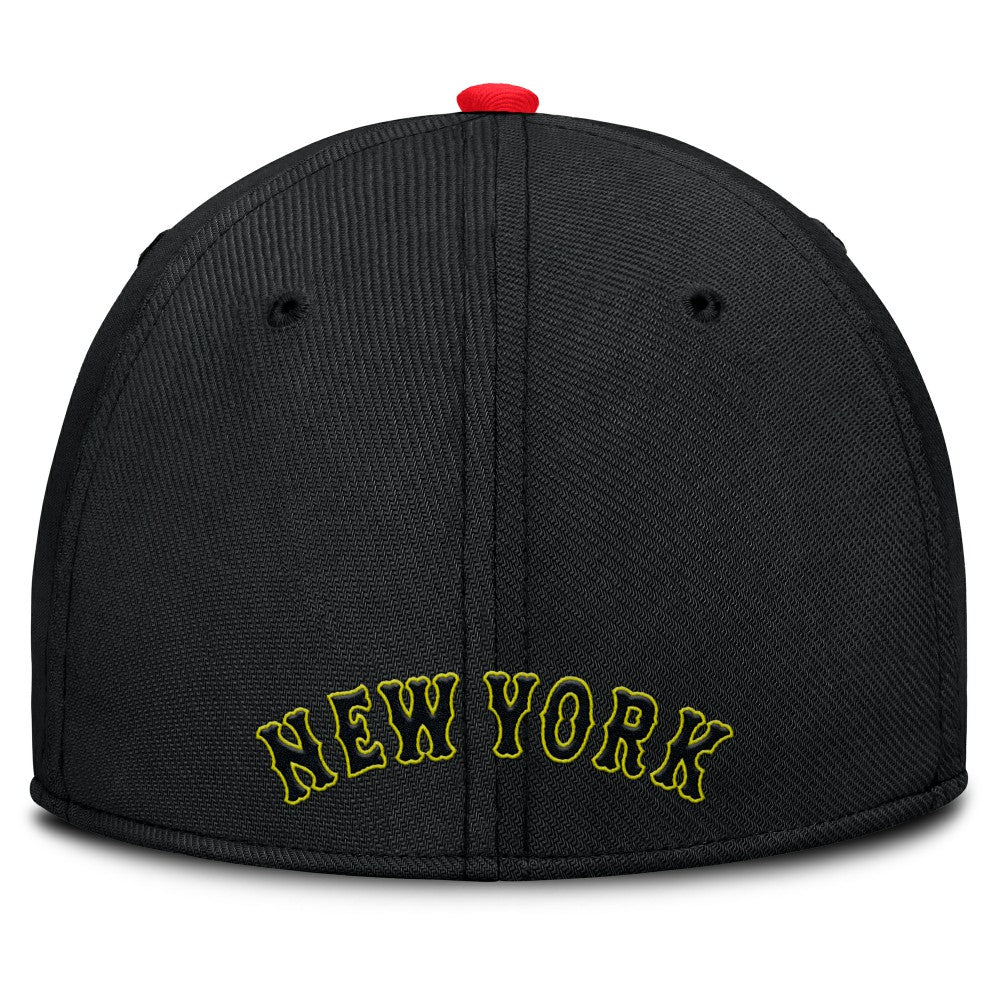 New York Mets Nike Neon 90s Rise SwooshFlex Hat - Crimson/Black - Nike Online