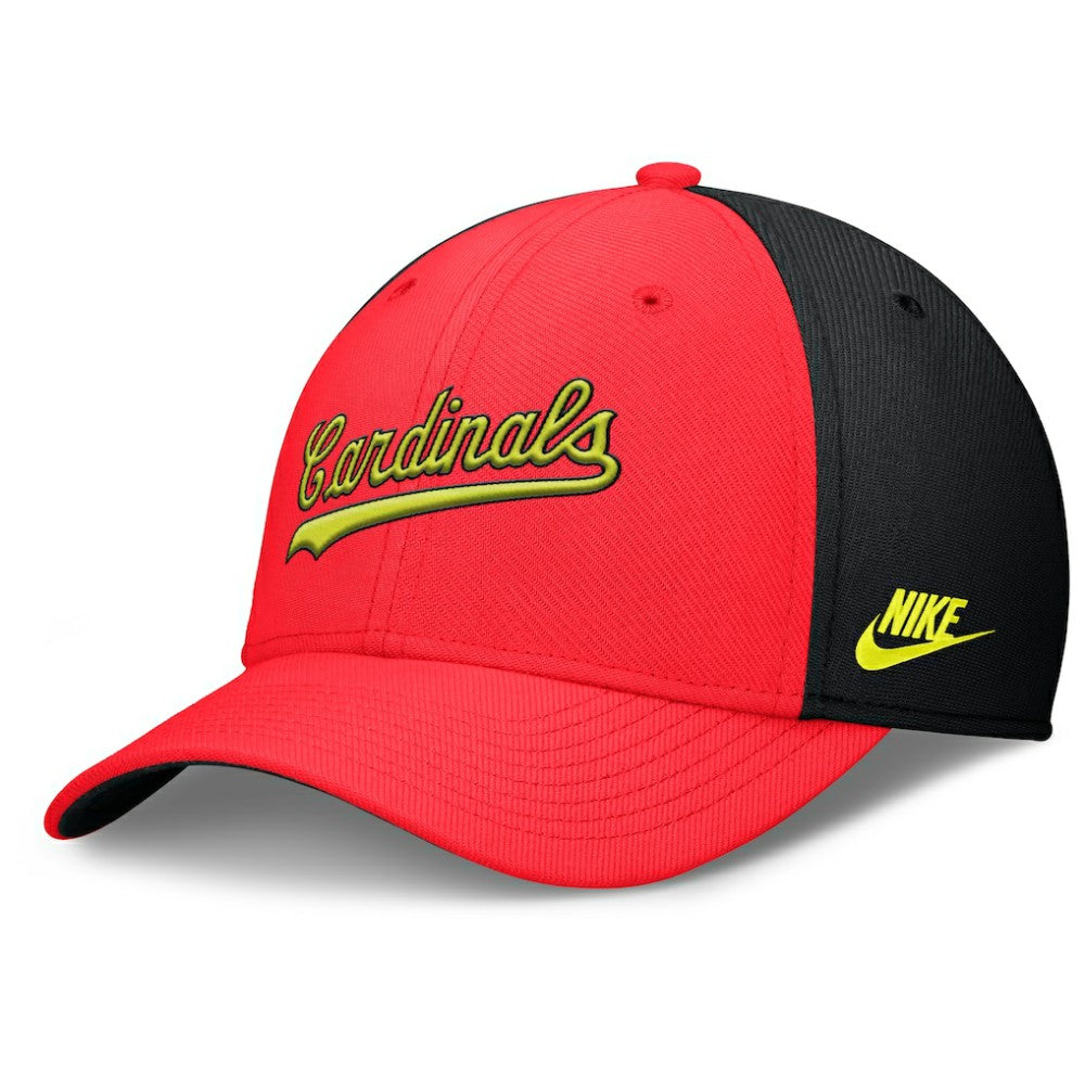 St. Louis Cardinals Nike Neon 90s Rise SwooshFlex Hat - Crimson/Black - Nike Lifestyle