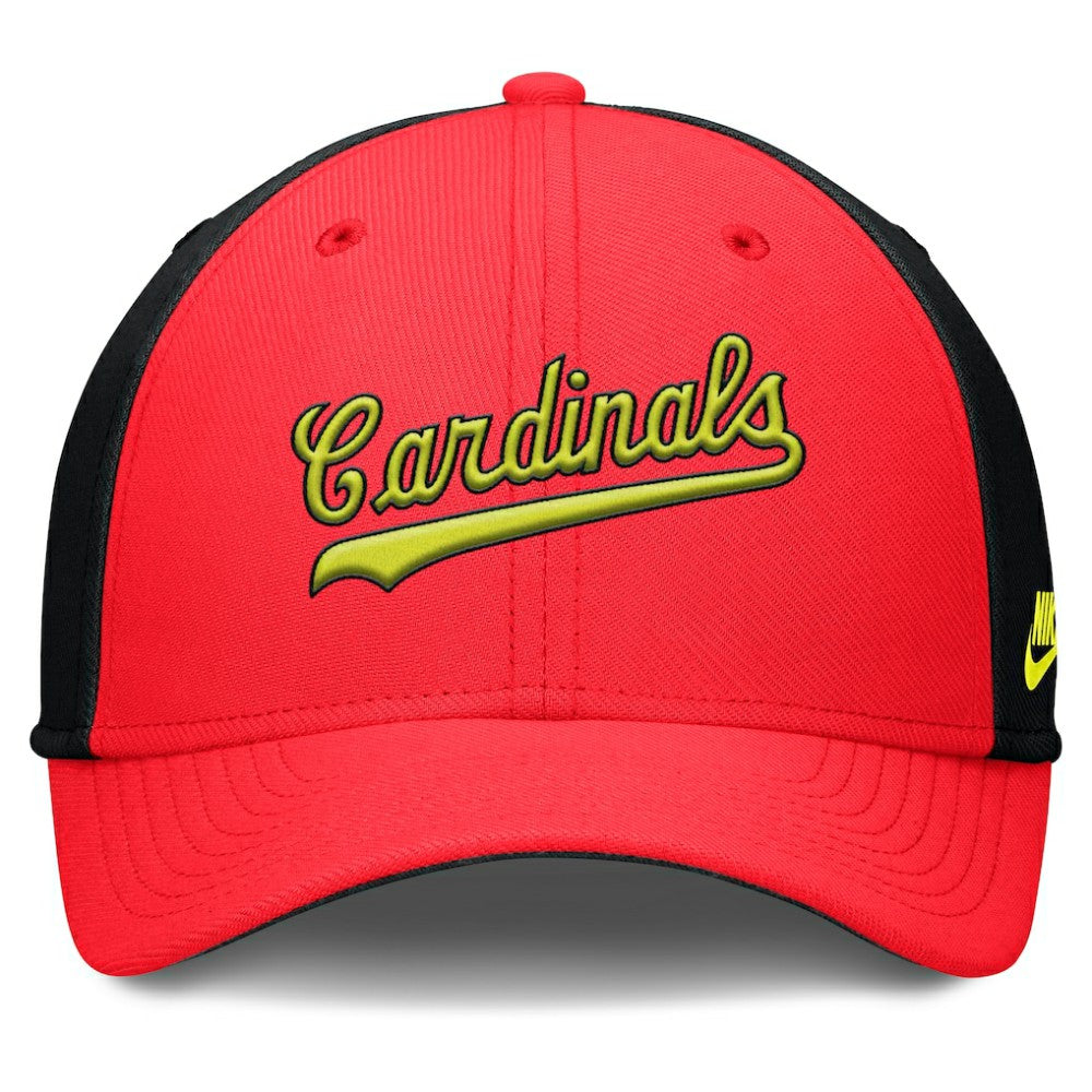 St. Louis Cardinals Nike Neon 90s Rise SwooshFlex Hat - Crimson/Black - Nike Lifestyle