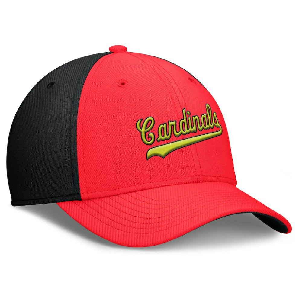 St. Louis Cardinals Nike Neon 90s Rise SwooshFlex Hat - Crimson/Black - Nike Lifestyle