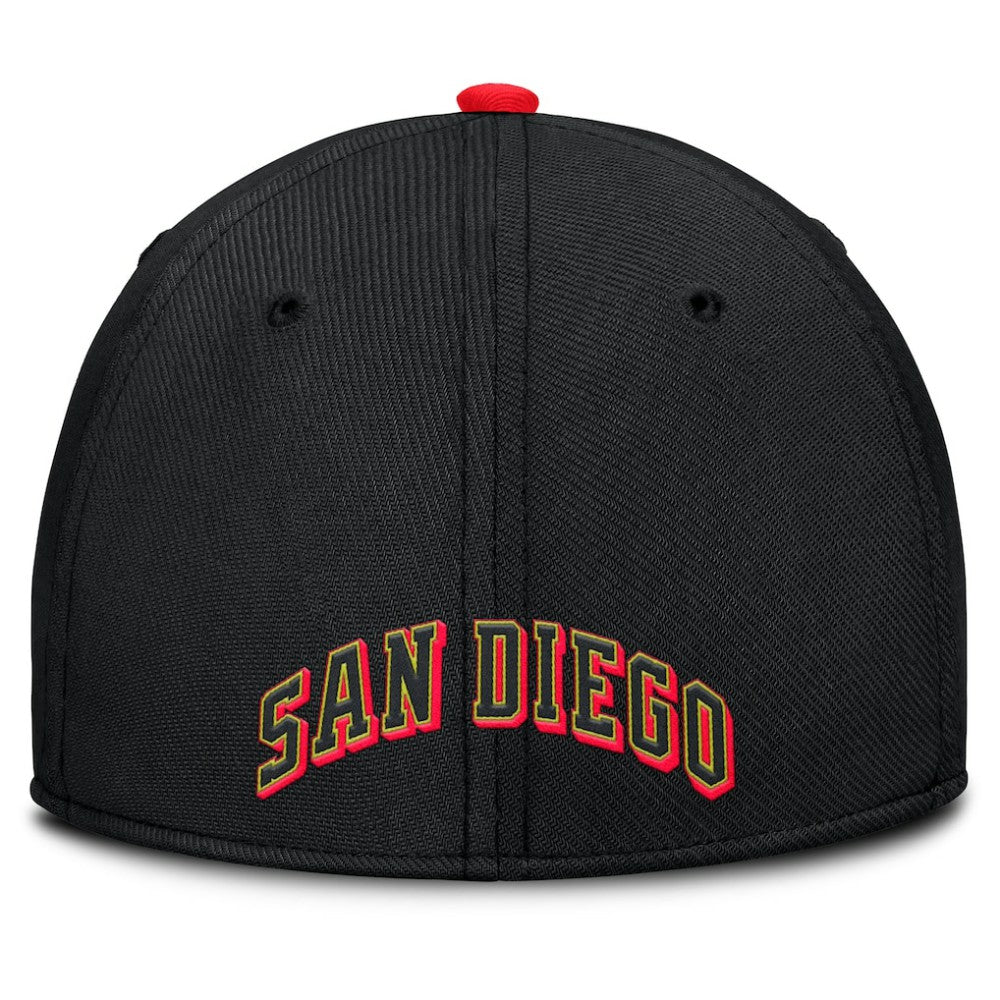 San Diego Padres Nike Neon 90s Rise SwooshFlex Hat - Crimson/Black - Nike on Sale