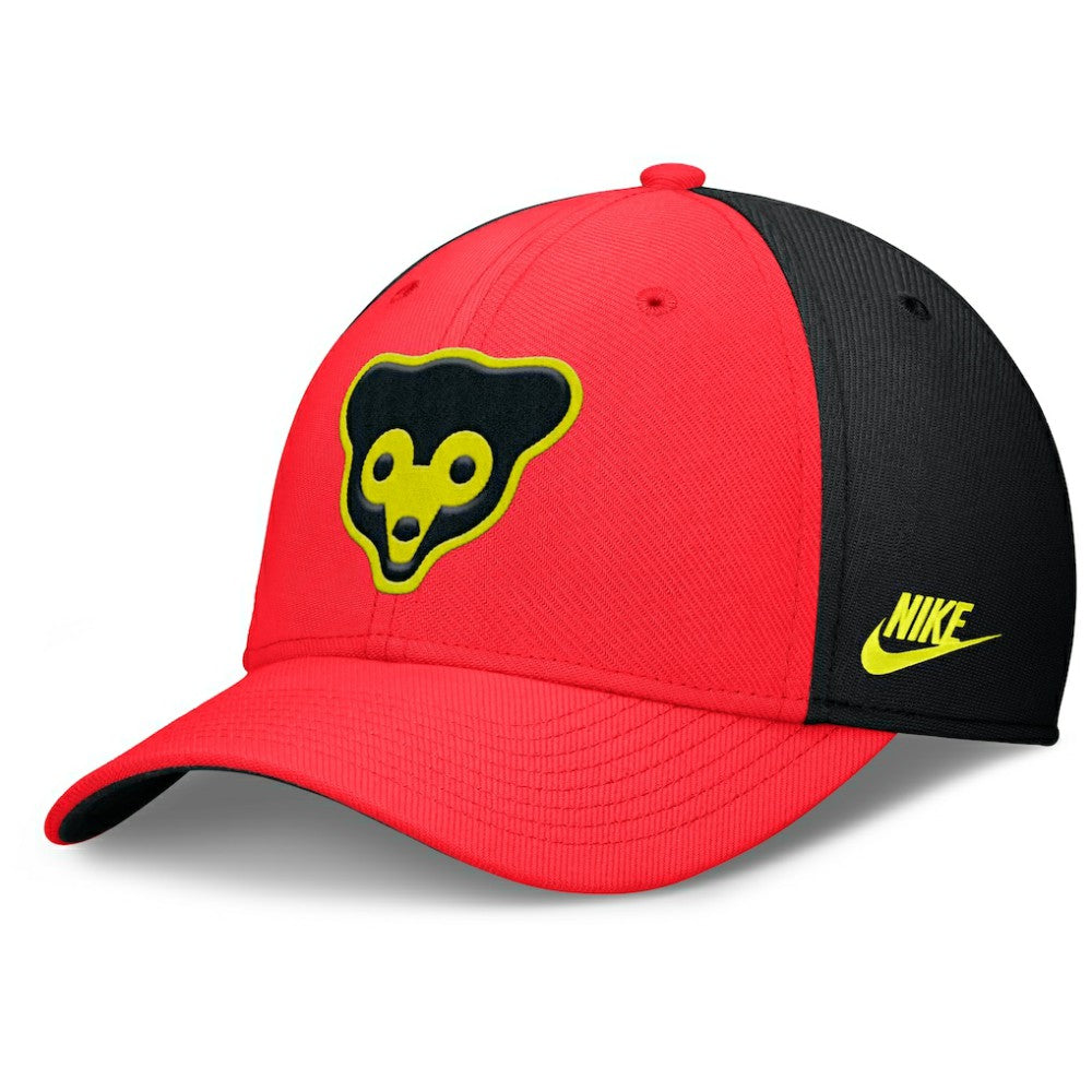 Chicago Cubs Nike Neon 90s Rise SwooshFlex Hat - Crimson/Black - Nike Discount