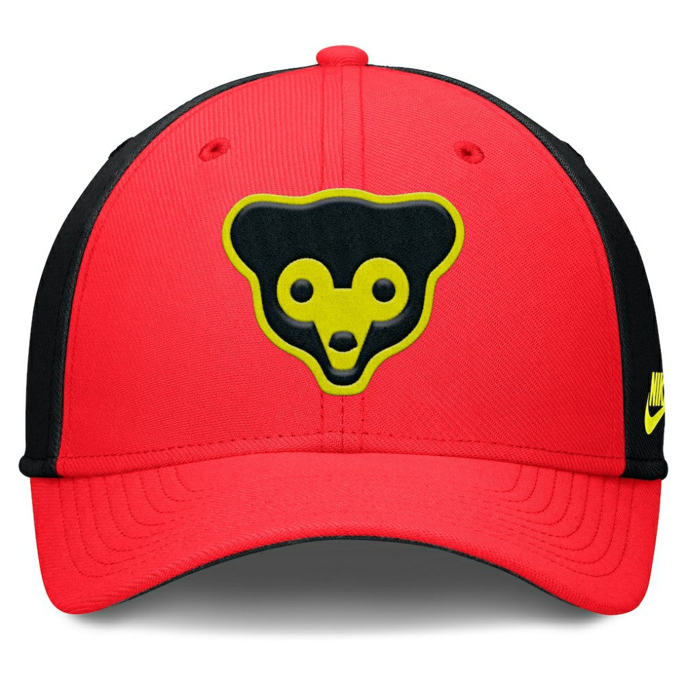 Chicago Cubs Nike Neon 90s Rise SwooshFlex Hat - Crimson/Black - Nike Discount