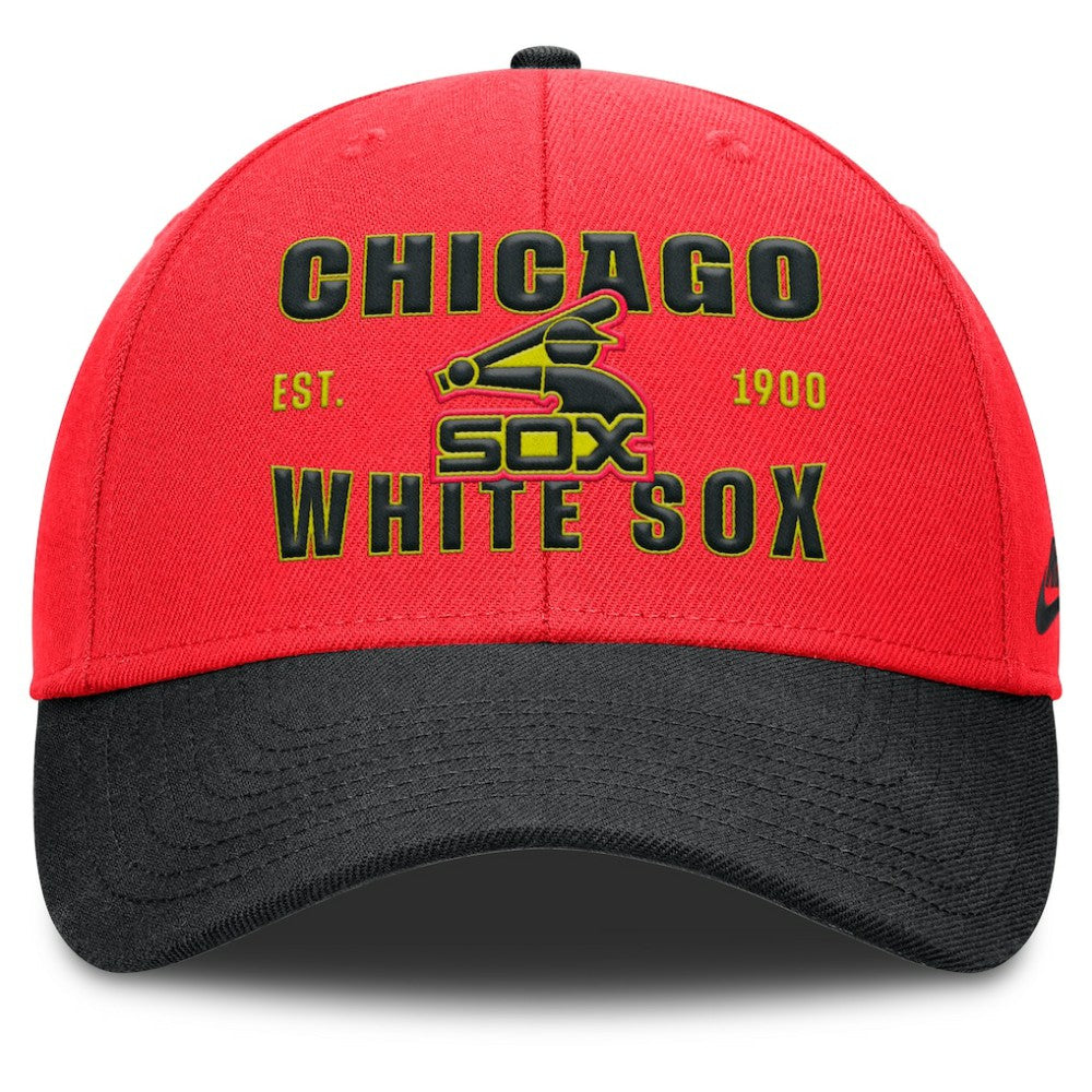 Chicago White Sox Nike Neon 90s Rise Adjustable Hat - Crimson/Black - Nike Lifestyle