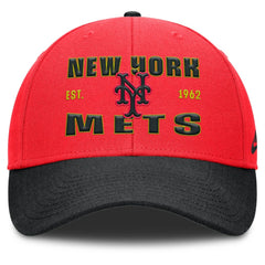 New York Mets Nike Neon 90s Rise Adjustable Hat - Crimson/Black - Nike Discount