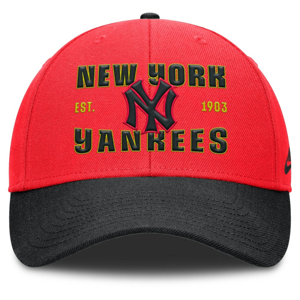 New York Yankees Nike Neon 90s Rise Adjustable Hat - Crimson/Black - Nike Online