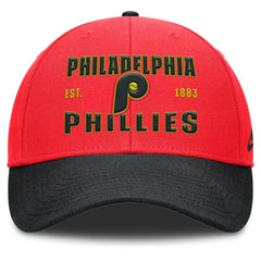 Philadelphia Phillies Nike Neon 90s Rise Adjustable Hat - Crimson/Black - Nike on Sale