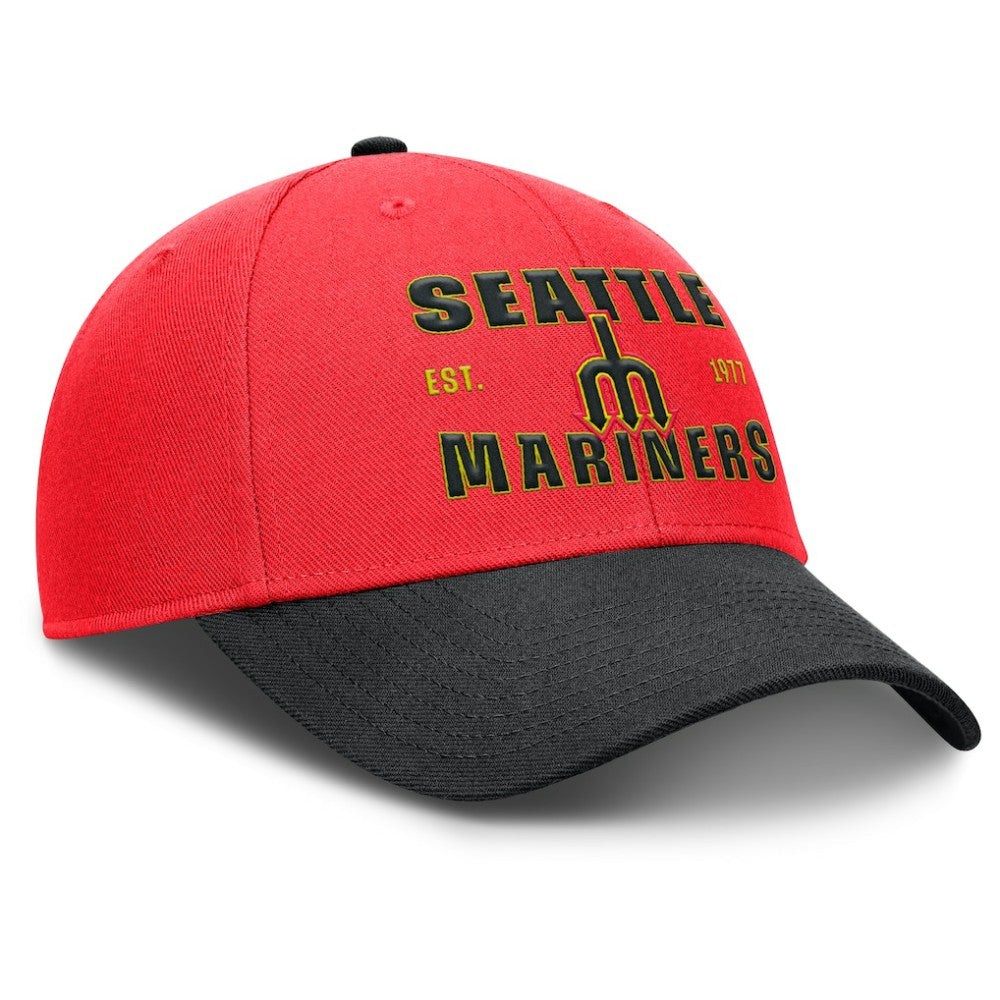 Seattle Mariners Nike Neon 90s Rise Adjustable Hat - Crimson/Black - Nike Discount