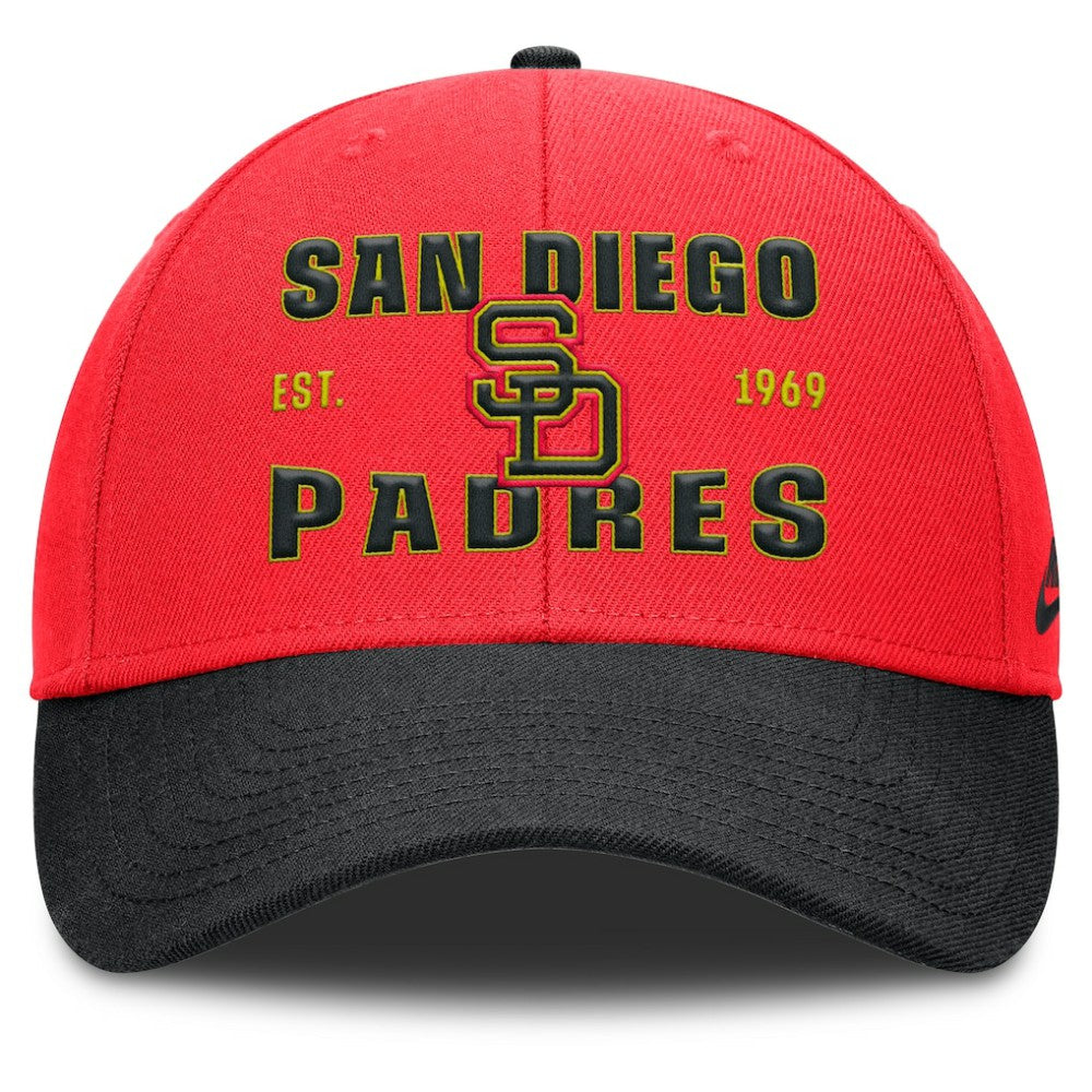 San Diego Padres Nike Neon 90s Rise Adjustable Hat - Crimson/Black - Nike Discount