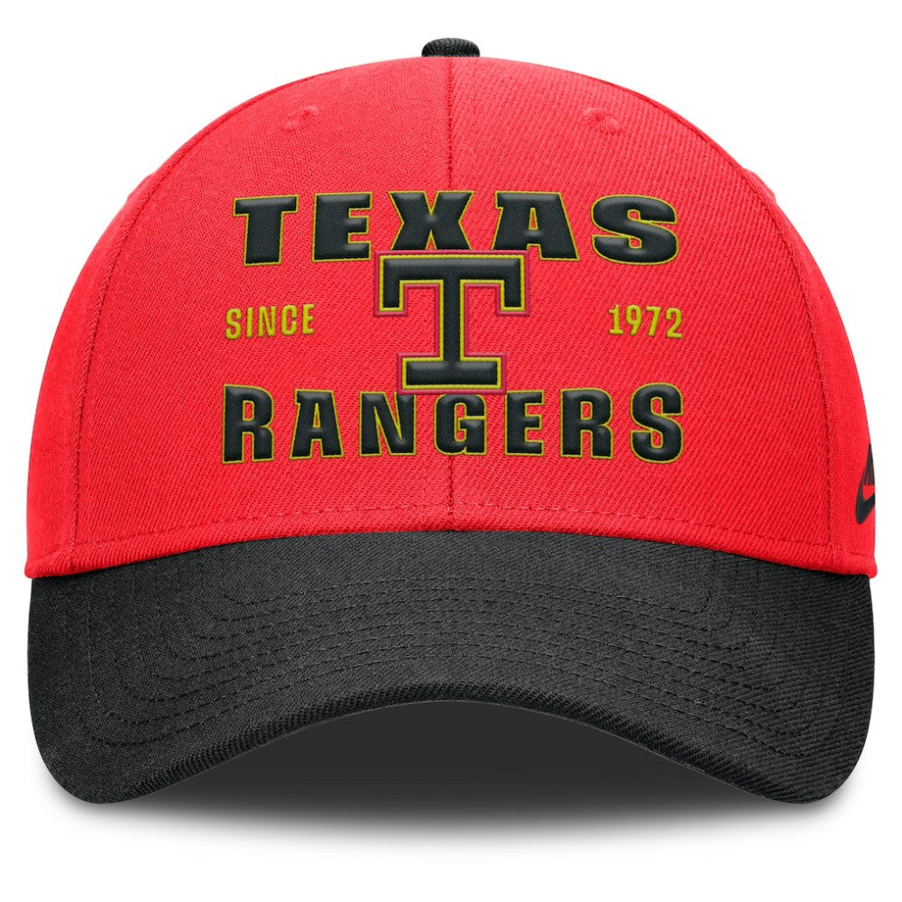 Texas Rangers Nike Neon 90s Rise Adjustable Hat - Crimson/Black - Nike Online