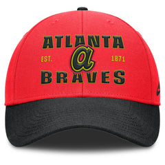 Atlanta Braves Nike Neon 90s Rise Adjustable Hat - Crimson/Black - Nike Discount
