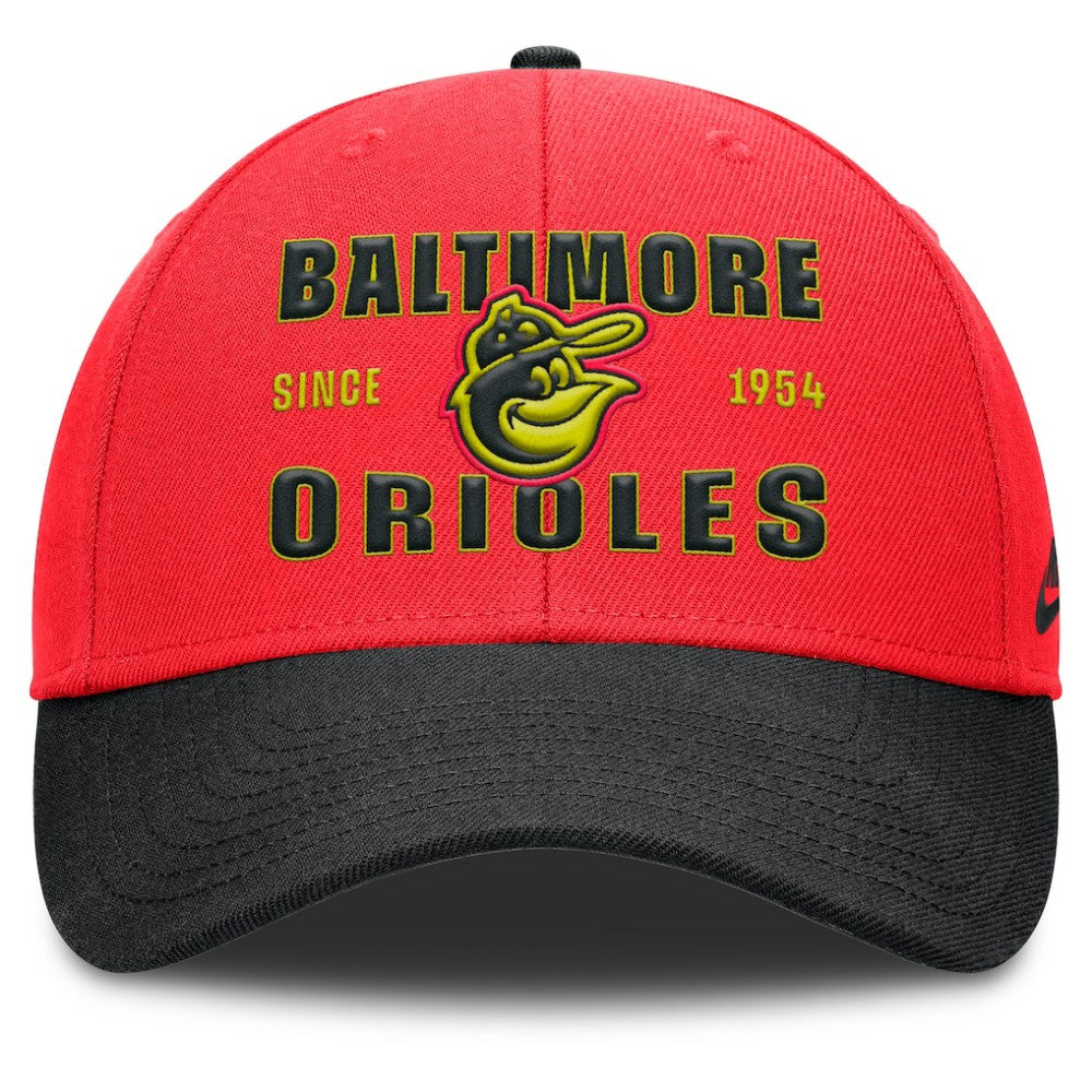 Baltimore Orioles Nike Neon 90s Rise Adjustable Hat - Crimson/Black - Nike Discount