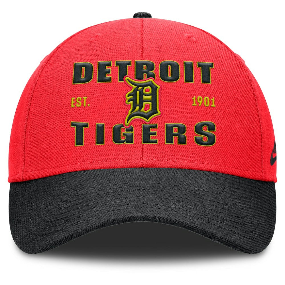 Detroit Tigers Nike Neon 90s Rise Adjustable Hat - Crimson/Black - Nike on Sale