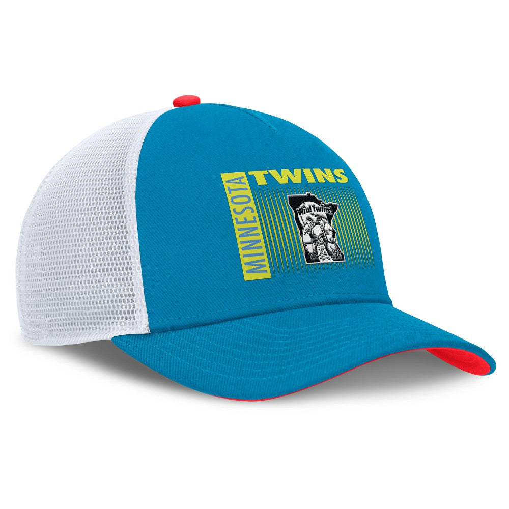 Minnesota Twins Nike Neon 90s Rise Structured Performance Adjustable Trucker Hat - Teal - Nike Lifestyle