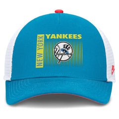 New York Yankees Nike Neon 90s Rise Structured Performance Adjustable Trucker Hat - Blue - Nike Lifestyle