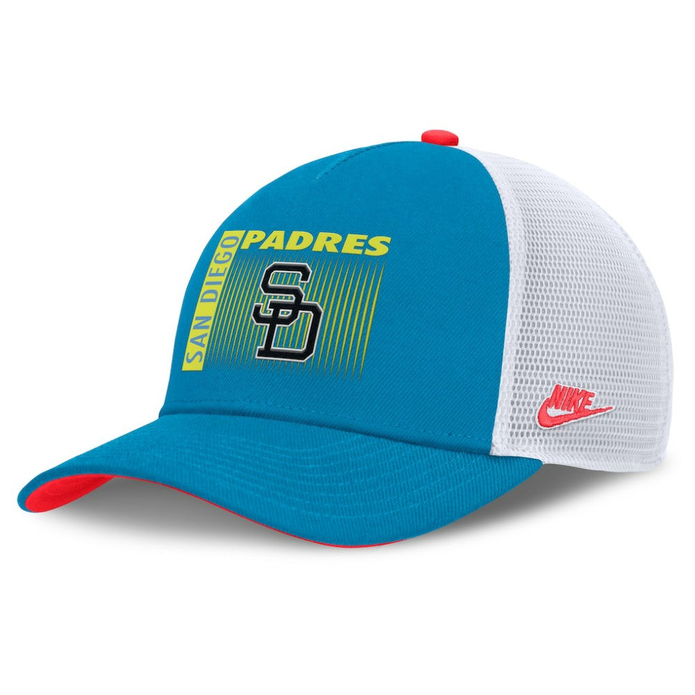 San Diego Padres Nike Neon 90s Rise Structured Performance Adjustable Trucker Hat - Teal - Nike Discount