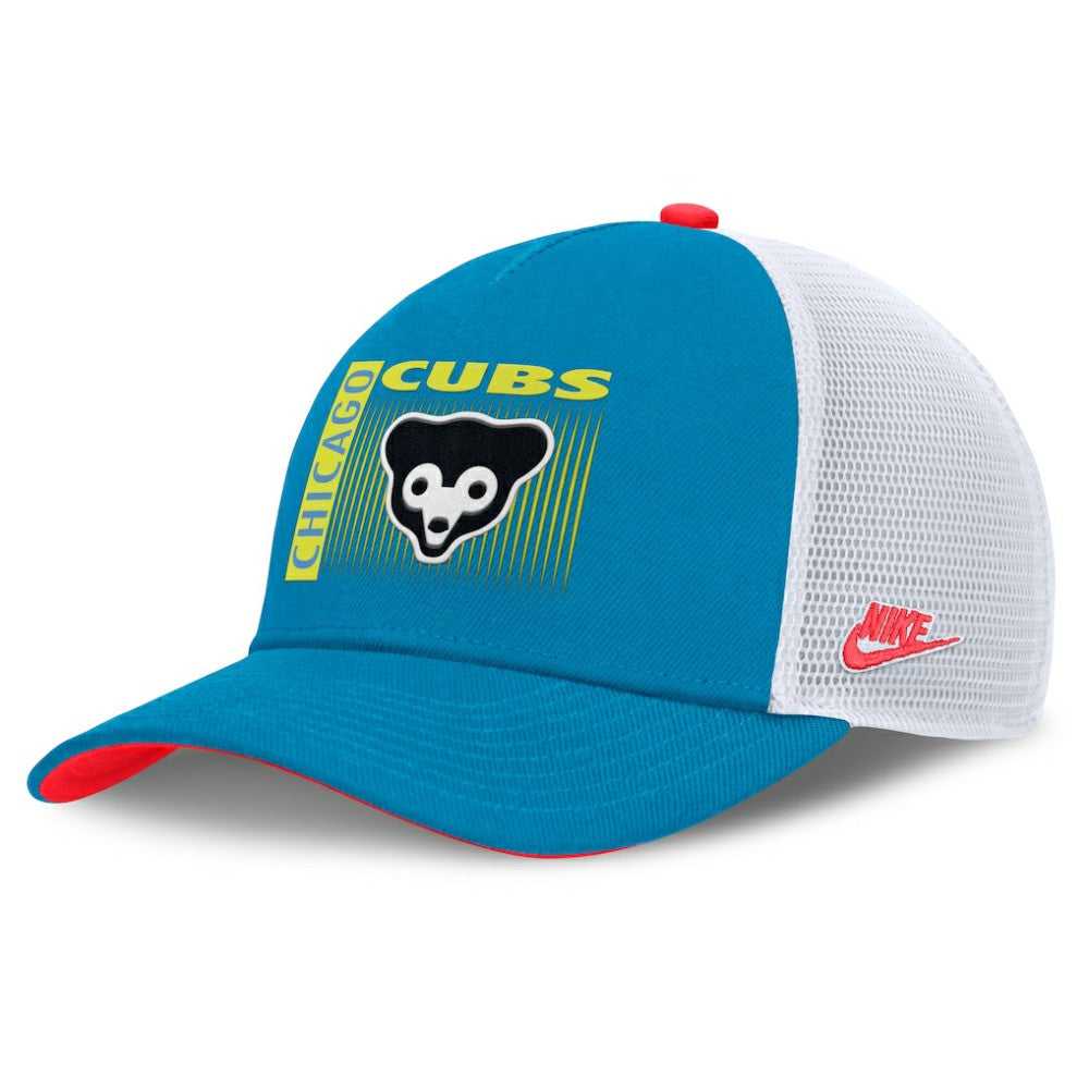 Chicago Cubs Nike Neon 90s Rise Structured Performance Adjustable Trucker Hat - Teal - Nike Sale