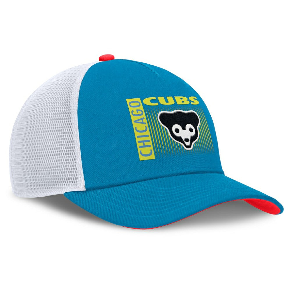 Chicago Cubs Nike Neon 90s Rise Structured Performance Adjustable Trucker Hat - Teal - Nike Sale