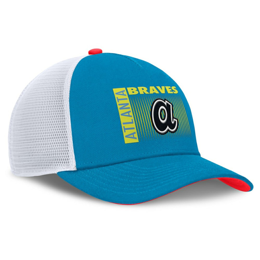 Atlanta Braves Nike Neon 90s Rise Structured Performance Adjustable Trucker Hat - Teal - Nike Sale