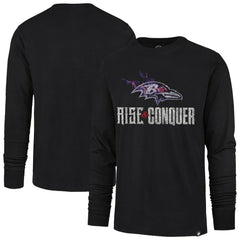 47 brand Baltimore Ravens '47 Rise and Conquer Franklin Long Sleeve T-Shirt Black