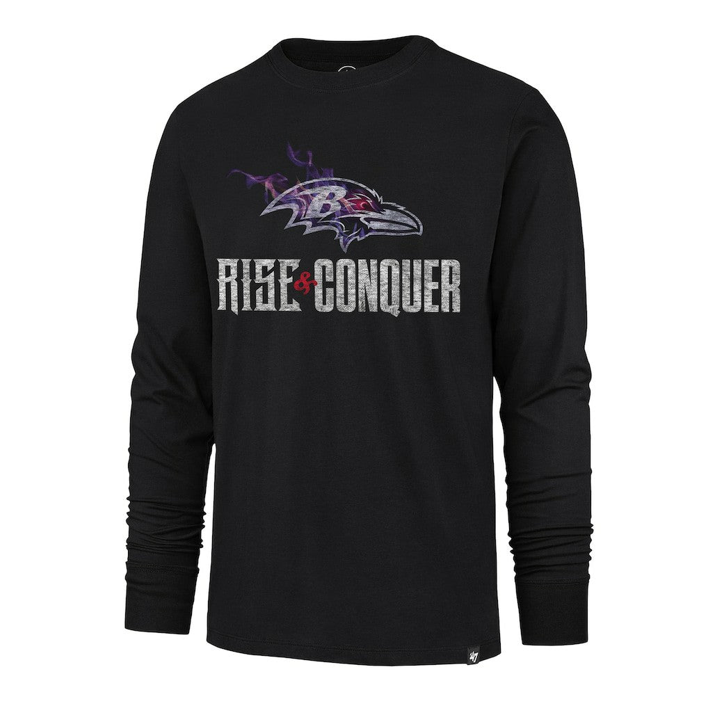 47 brand Baltimore Ravens '47 Rise and Conquer Franklin Long Sleeve T-Shirt Black