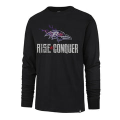 47 brand Baltimore Ravens '47 Rise and Conquer Franklin Long Sleeve T-Shirt Black