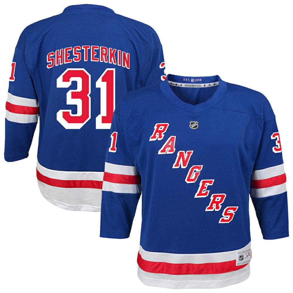Igor Shesterkin New York Rangers Youth Home Replica Player Jersey - Blue - NHL 202439442