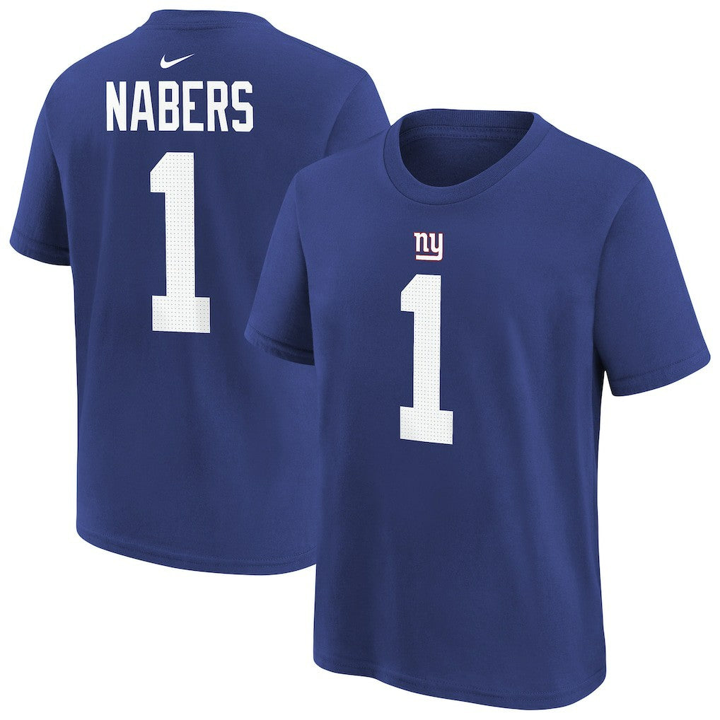 Nike Malik Nabers New York Giants Player Name & Number T-Shirt Royal