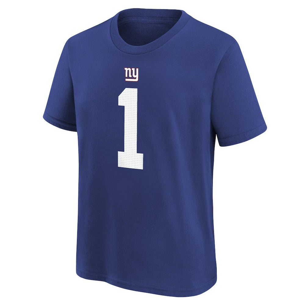 Nike Malik Nabers New York Giants Player Name & Number T-Shirt Royal