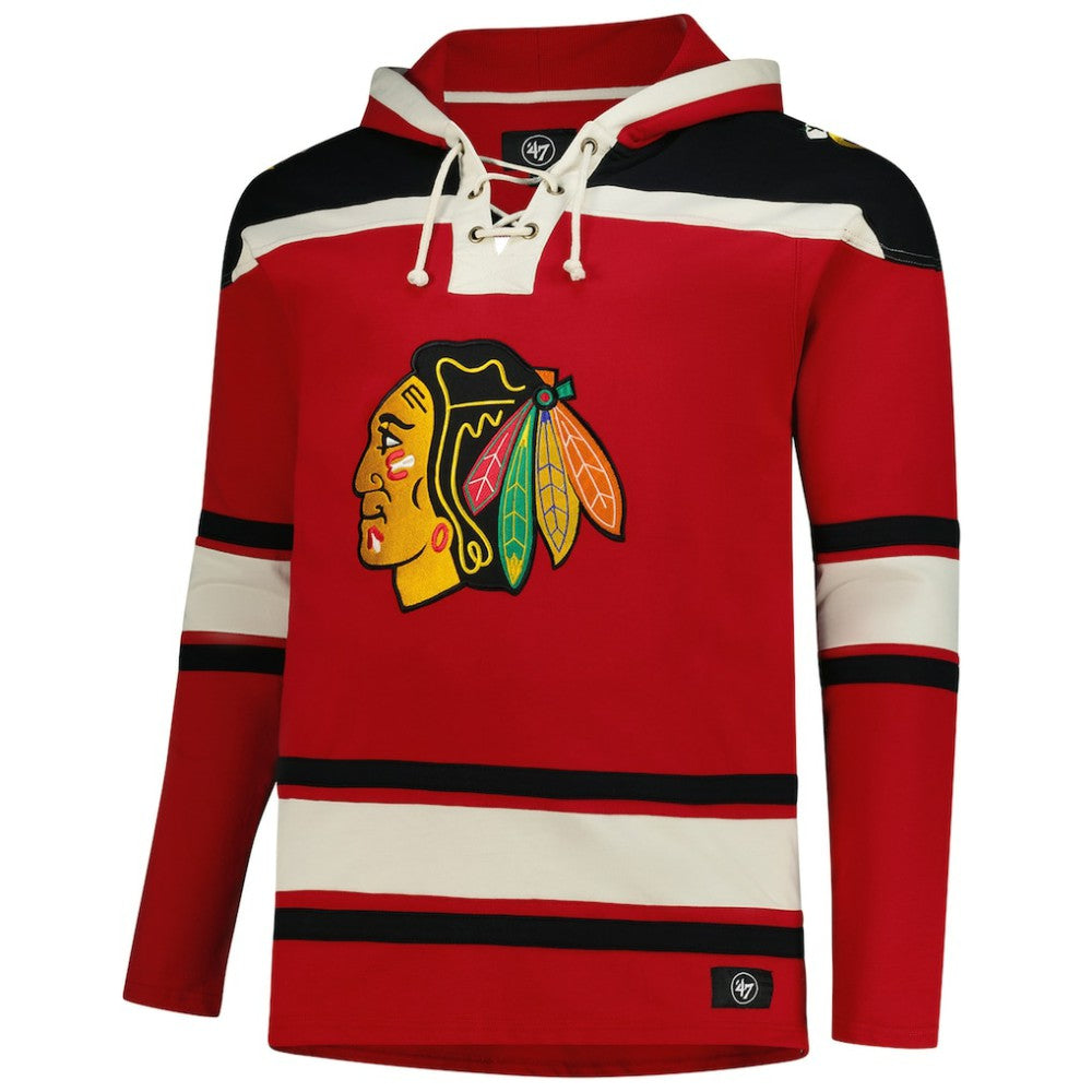 Chicago Blackhawks '47 Big & Tall Superior Lacer Fleece Pullover Hoodie - Red - NHL 202439541