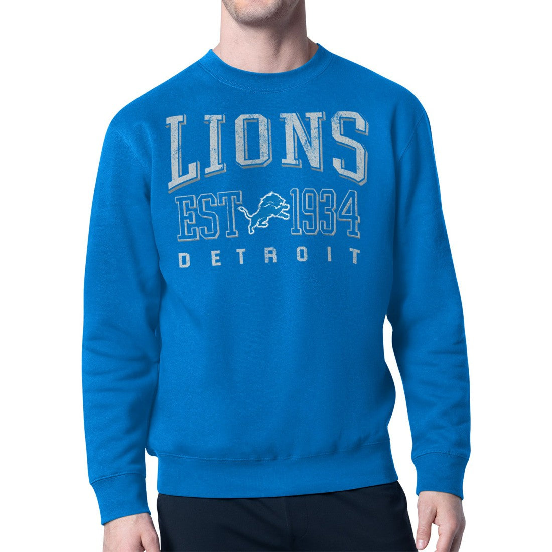 Detroit Lions Starter Retro Team Logo Pullover Sweatshirt  Royal