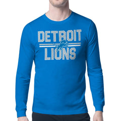 Detroit Lions Starter Mesh Look Retro Team Logo Long Sleeve T-Shirt - Blue