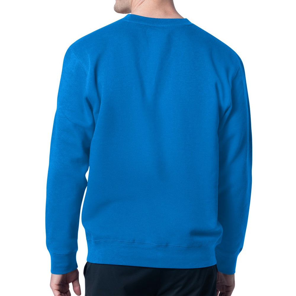 Detroit Lions Starter Four Team Name Logo Pullover Hoodie Blue