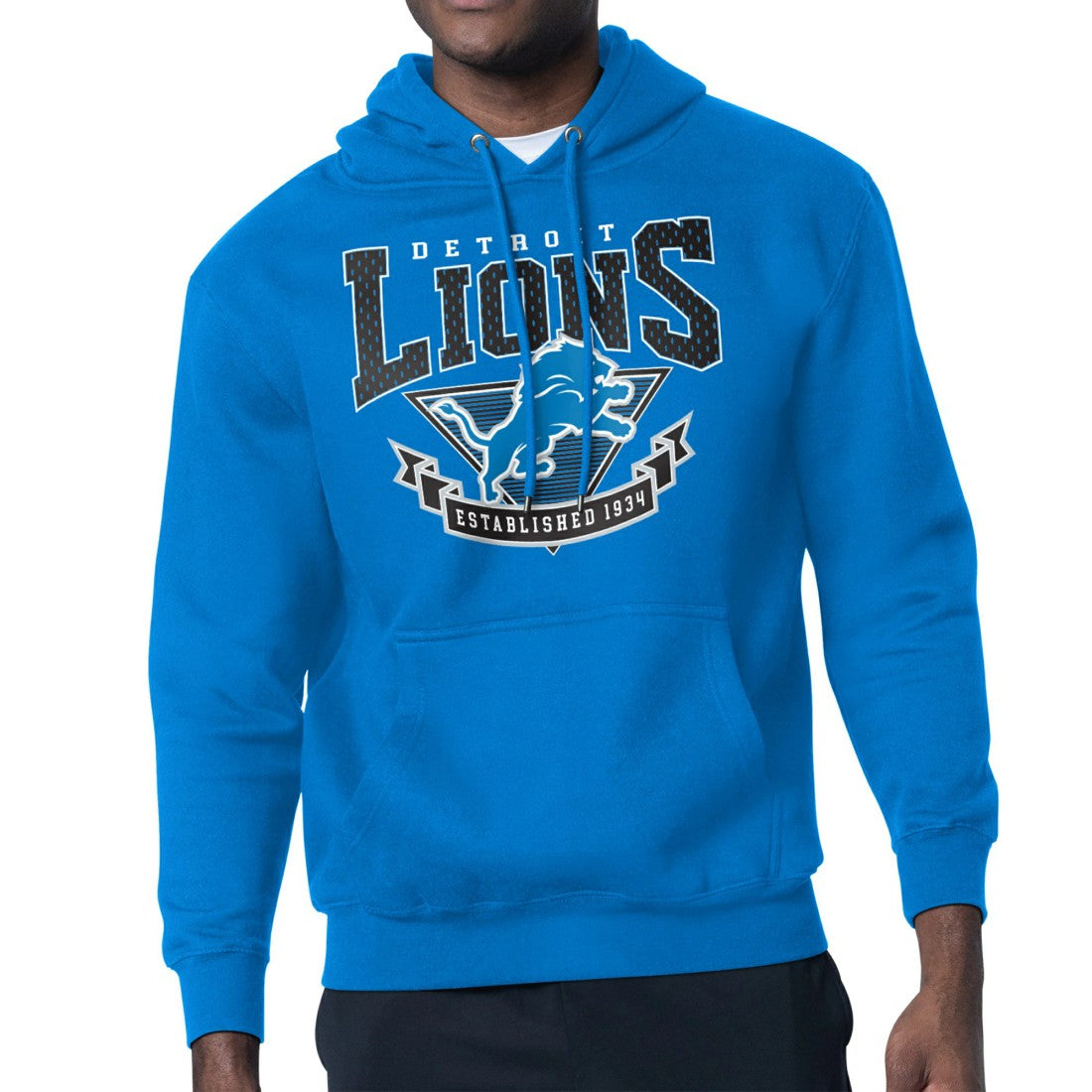 Detroit Lions Starter ‘80s Inspired Pullover Hoodie Blue