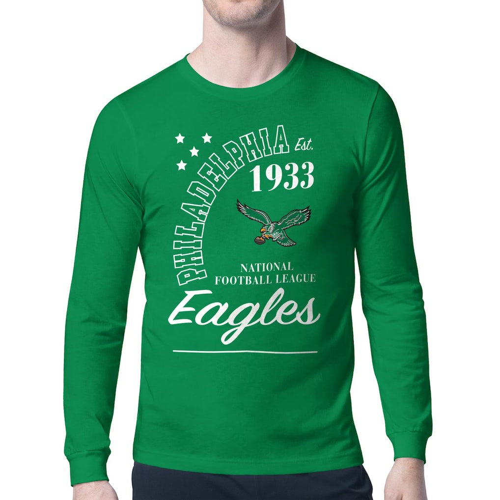 Philadelphia Eagles Starter Retro Team Logo Long Sleeve T-Shirt Kelly Green
