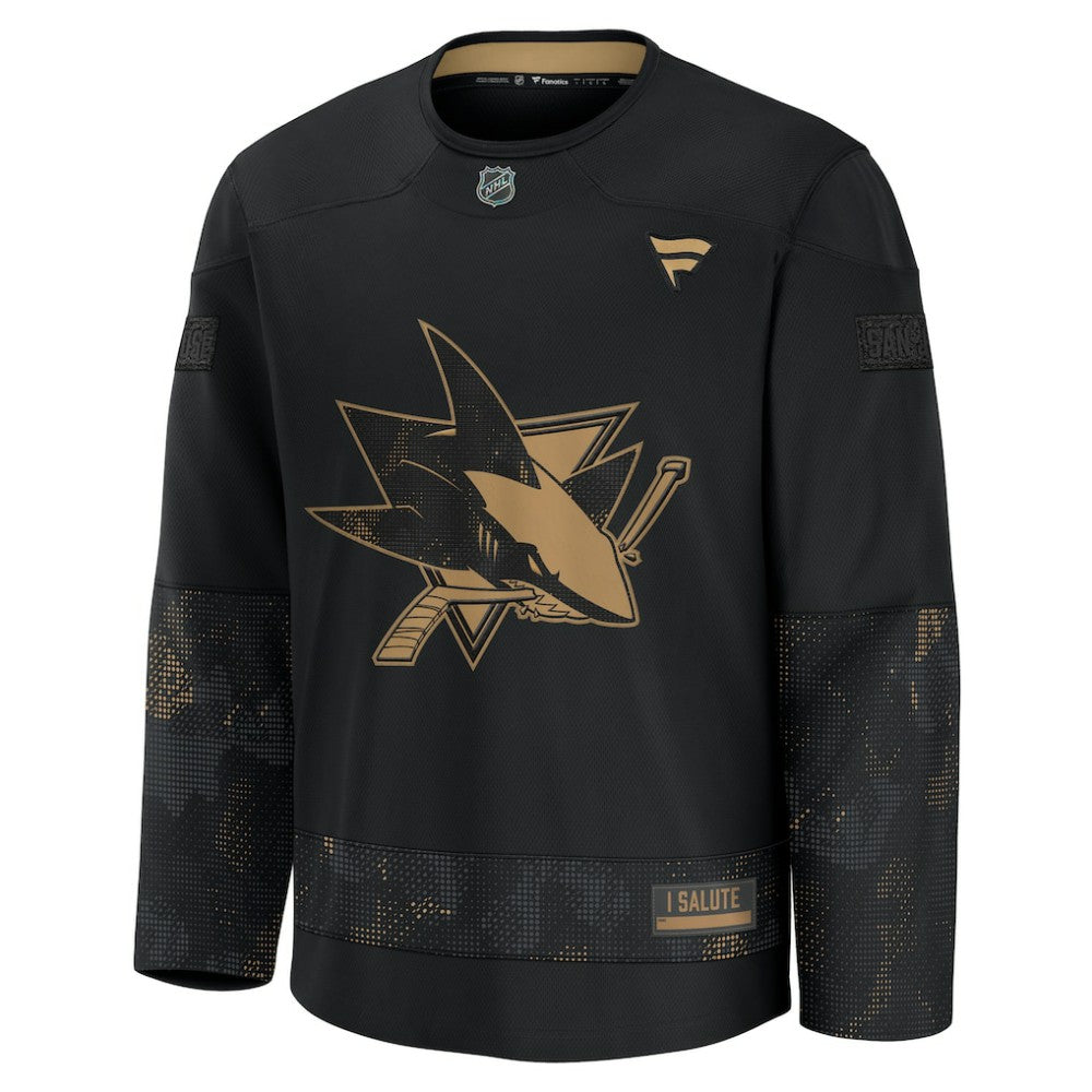 San Jose Sharks Fanatics 2024 Military Appreciation Practice Jersey - Black - NHL 202439755