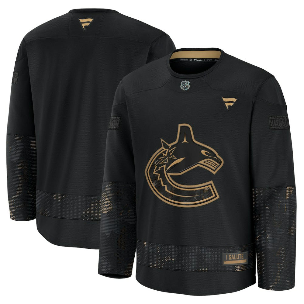 Vancouver Canucks Fanatics 2024 Military Appreciation Practice Jersey - Black - NHL 202439758