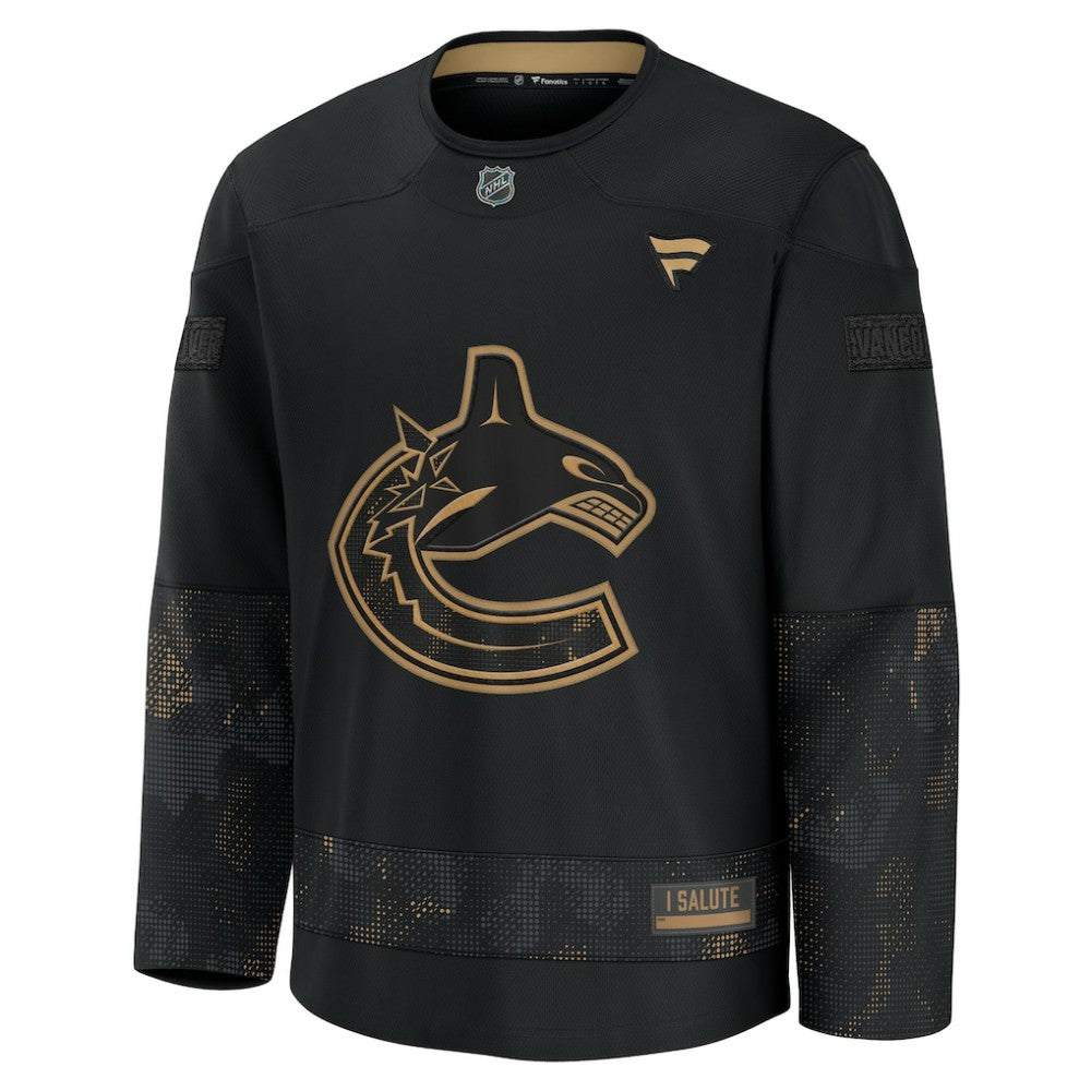 Vancouver Canucks Fanatics 2024 Military Appreciation Practice Jersey - Black - NHL 202439758
