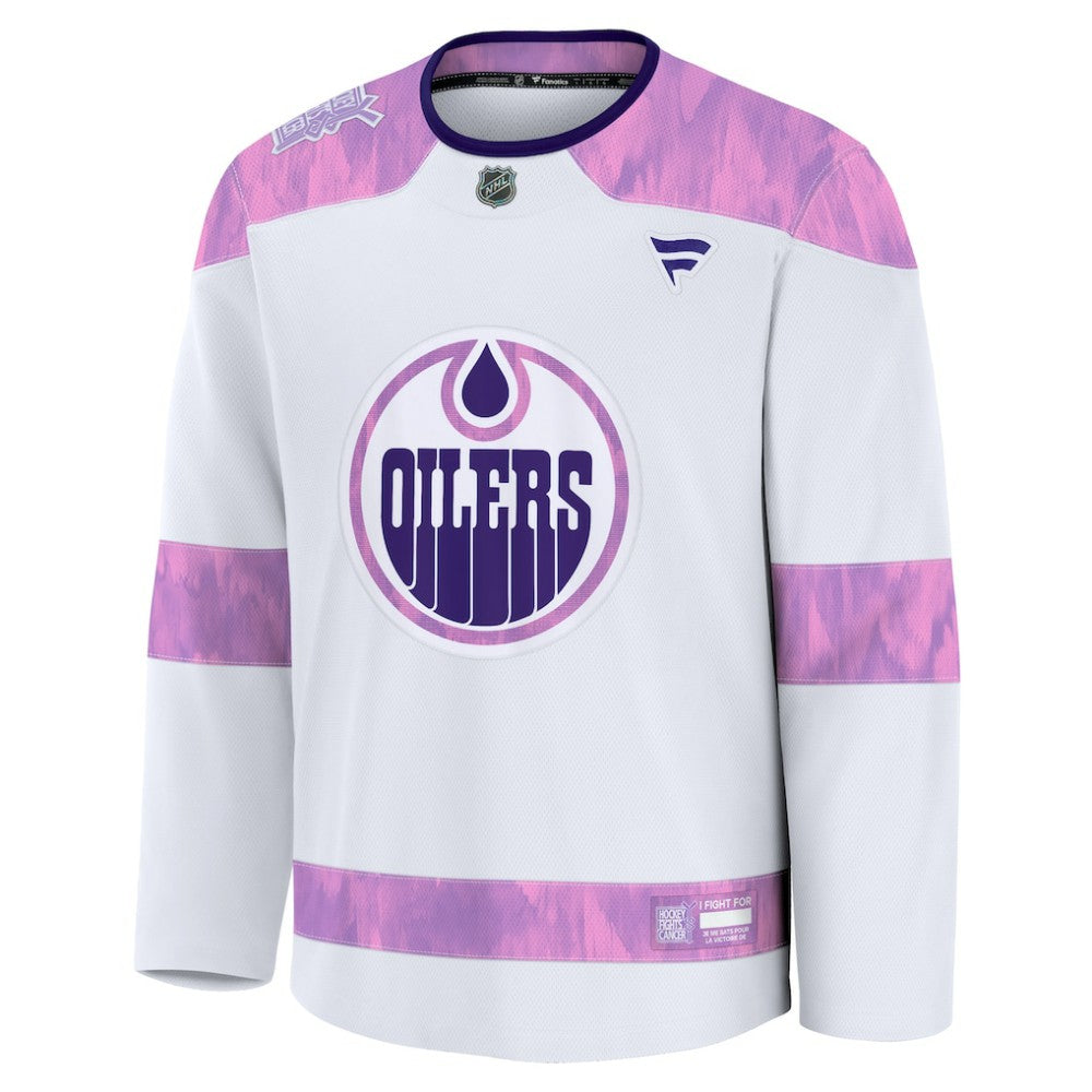 Edmonton Oilers Fanatics 2024 Hockey Fights Cancer Practice Jersey - White - NHL 202439771