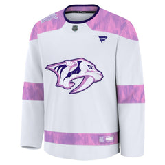 Nashville Predators Fanatics 2024 Hockey Fights Cancer Practice Jersey - White - NHL 202439773