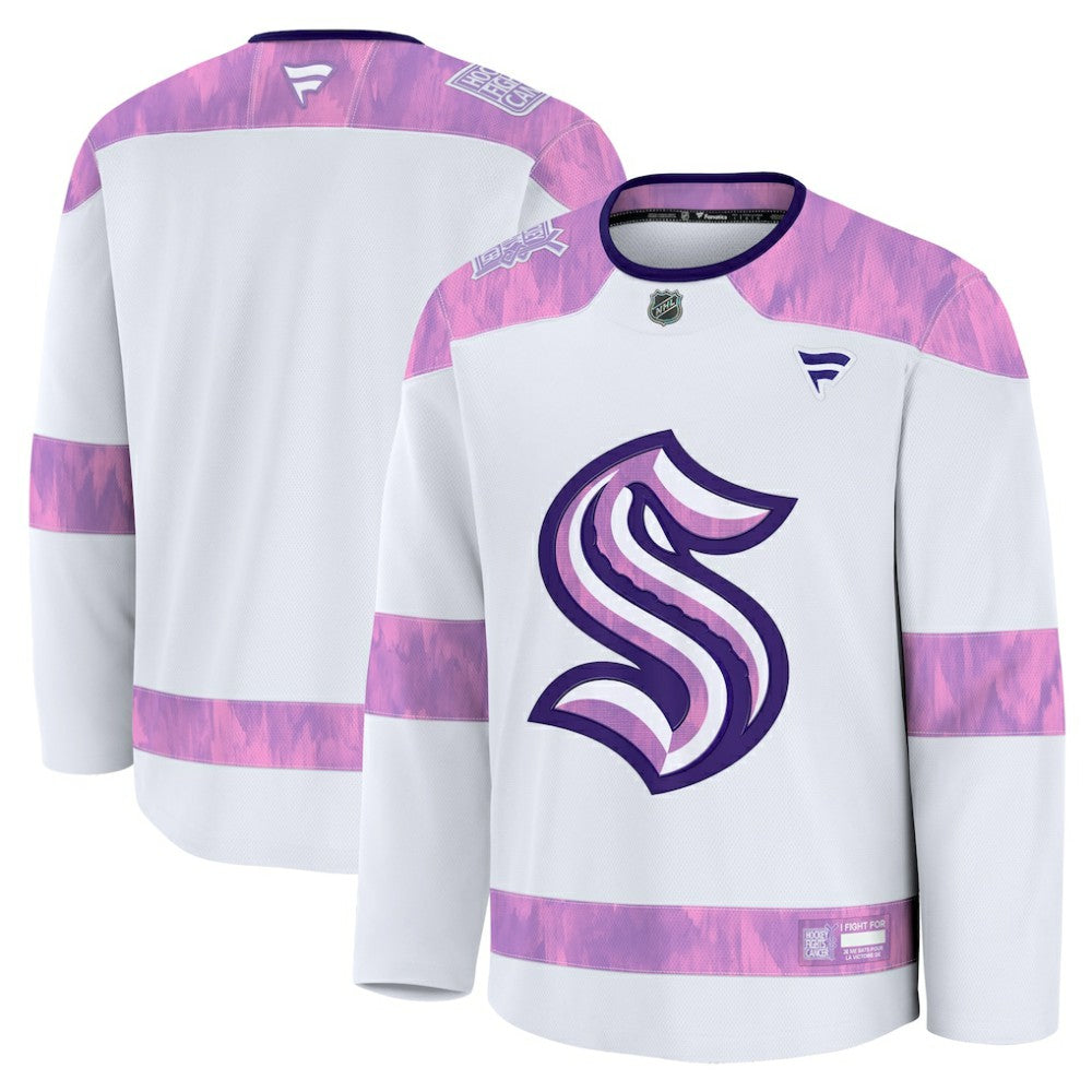 Seattle Kraken Fanatics 2024 Hockey Fights Cancer Practice Jersey - White - NHL 202439774