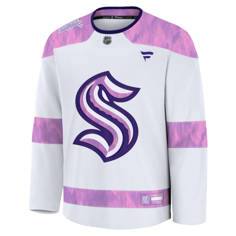 Seattle Kraken Fanatics 2024 Hockey Fights Cancer Practice Jersey - White - NHL 202439774
