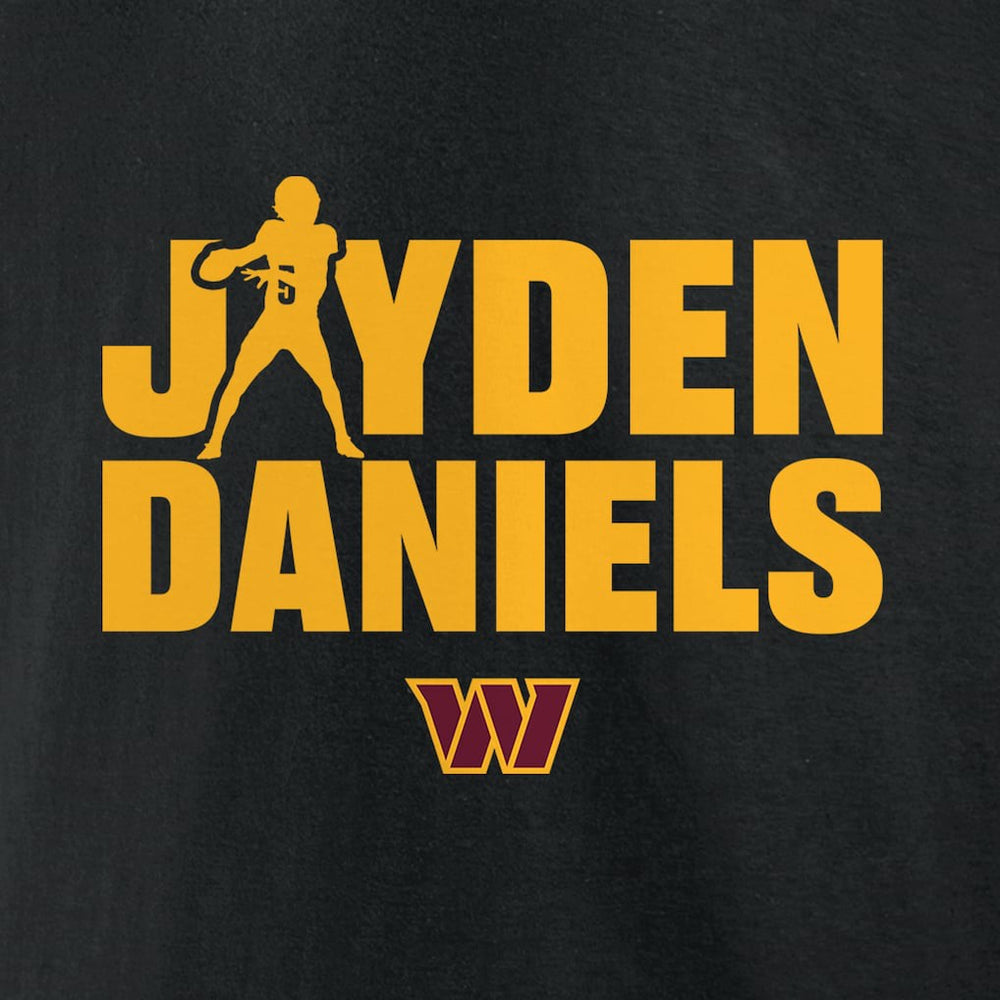 Jayden Daniels Washington Commanders Play Motion T-Shirt Black